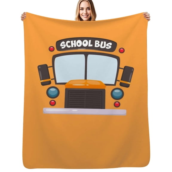 School bus Flannel Blanket Warm Soft Bedding Throws Winter Camping Chair Sofa Bed