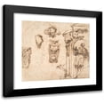 thumbnail image 1 of School of Michelangelo Buonarroti 22x20 Black Modern Framed Museum Art Print Titled - A Figure and Some Architectural Details. (1475-1564), 1 of 5
