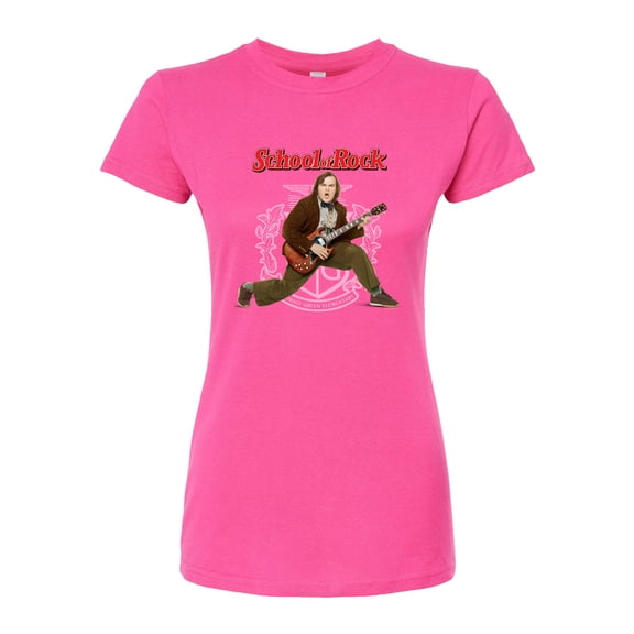 School of Rock - Dewey Finn Playing the Guitar - Juniors Fitted Graphic T-Shirt