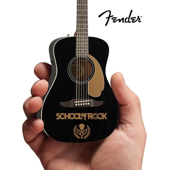 Axe Heaven School of Rock Fender California Malibu Player Acoustic-Electric Jetty Black Mini Guitar SR-209