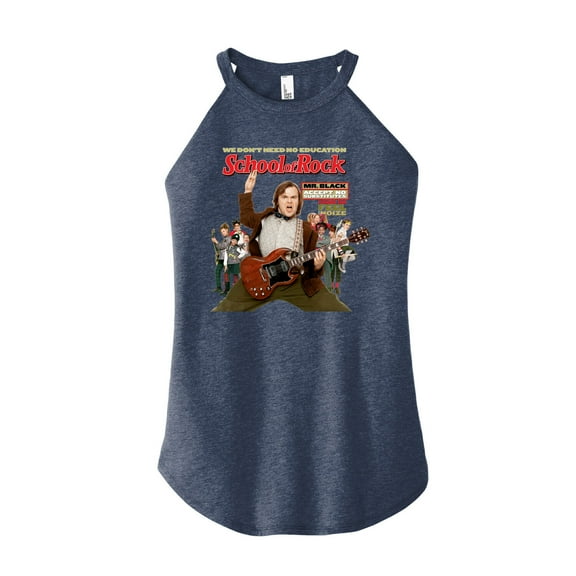 School of Rock - Movie Cover - Come On Feel the Noise - Juniors High Neck Tank Top