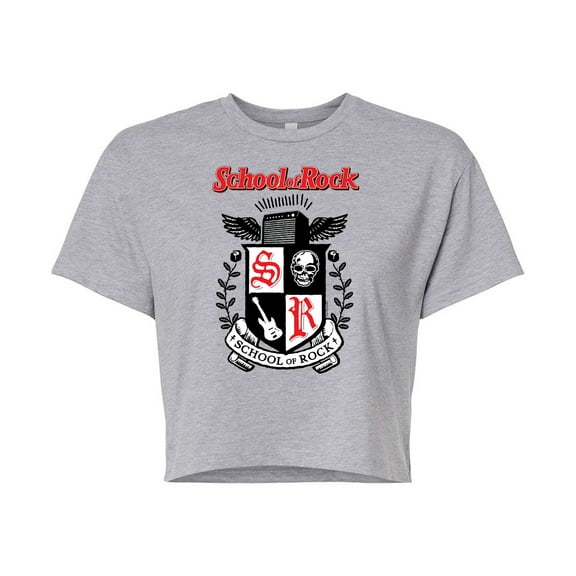 School of Rock - School Crest - Juniors Cropped Cotton Blend T-Shirt