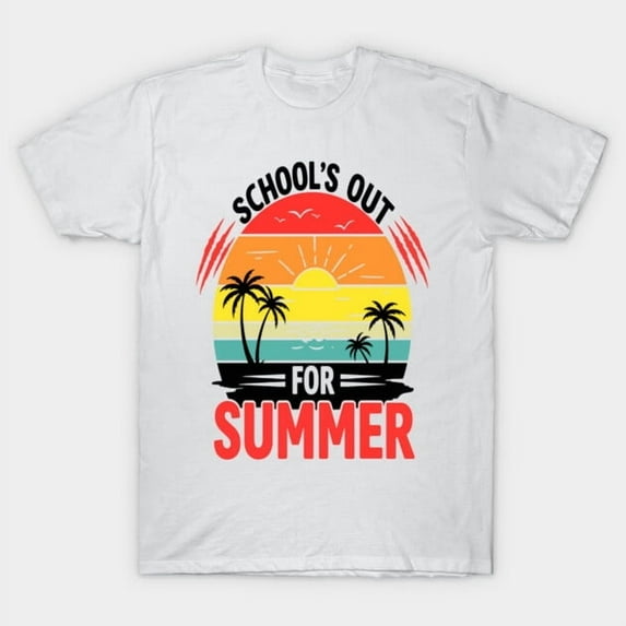 School's Out For Summer Retro Sunset Vacation Vibes Teacher Student Last New Unisex T-Shirt, Up to size 5XL