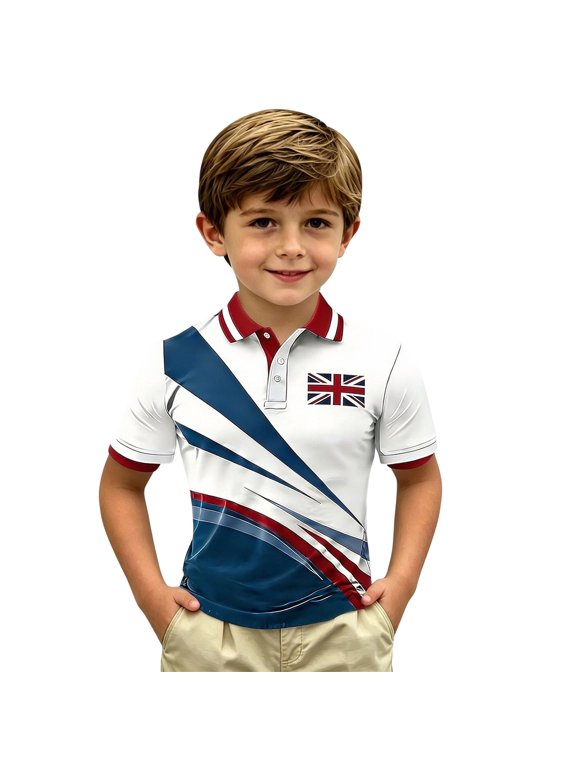School's Out for T-Shirt Boys Jack Print Short Sleeve Patriotic Britain For Kids Daily Wear Casual Basic Tops Tees