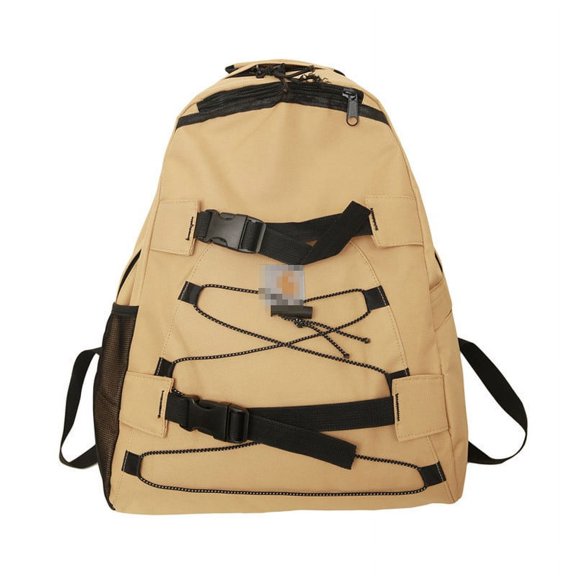 Schoolbag Couple Computer Bag Casual Braided Rope Trendy Cool Backpack,Khaki