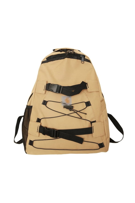 Schoolbag Couple Computer Bag Casual Braided Rope Trendy Cool Backpack,Khaki