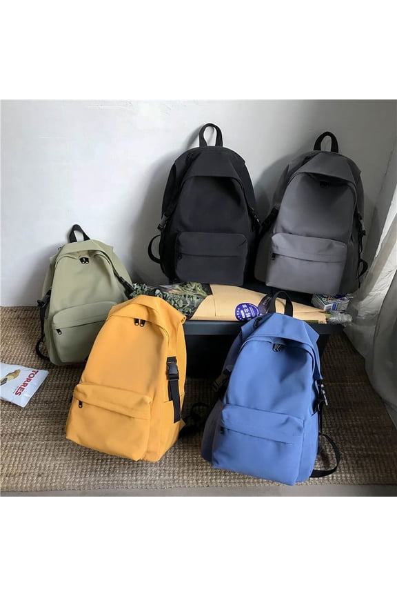 Schoolbag Korean Harajuku Ulzzang Large Capacity High School Backpack Female College Student Simple Backpack Male Ins Fashion,Large Blue