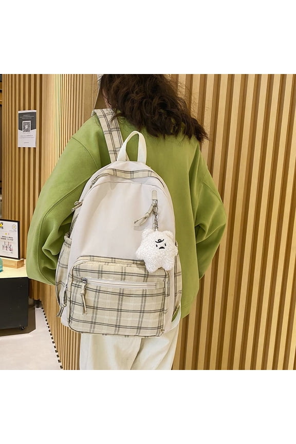 Schoolbag Women's Korean-style High School Large Capacity Ins Mori Style Junior High School College Students Harajuku Ulzzang Casual Backpack Fashion,Bag And Pendant