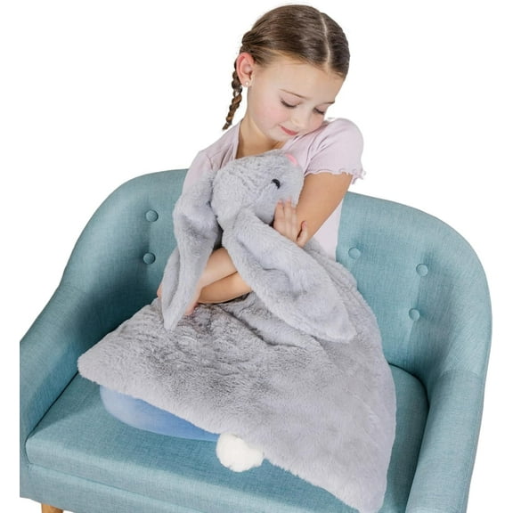 Schooled Weighted Lap Pad for Kids, Cute Sensory Rabbit Soft Weighted Blanket, 5 lbs