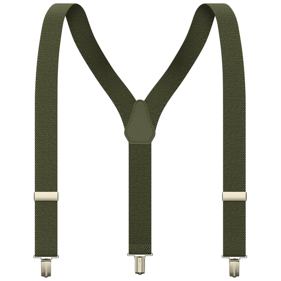 Schooler Classy Slim Suspenders for Boys & Girls Y-back Shape 1 inch wide, by Bow Tie House (Small, 04 Asparagus)