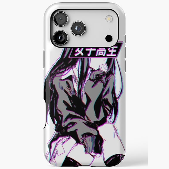 Schoolgirl Glitch Sad Anime Aesthetic iPhone Case 17 11 12 13 14 15 16 Pro Max up to size 5XL
