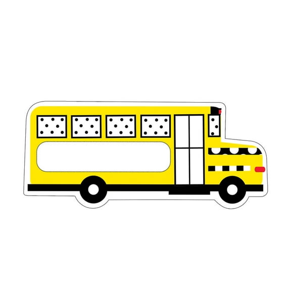Schoolgirl Style Black, White & Stylish Brights School Bus Cutouts (36)