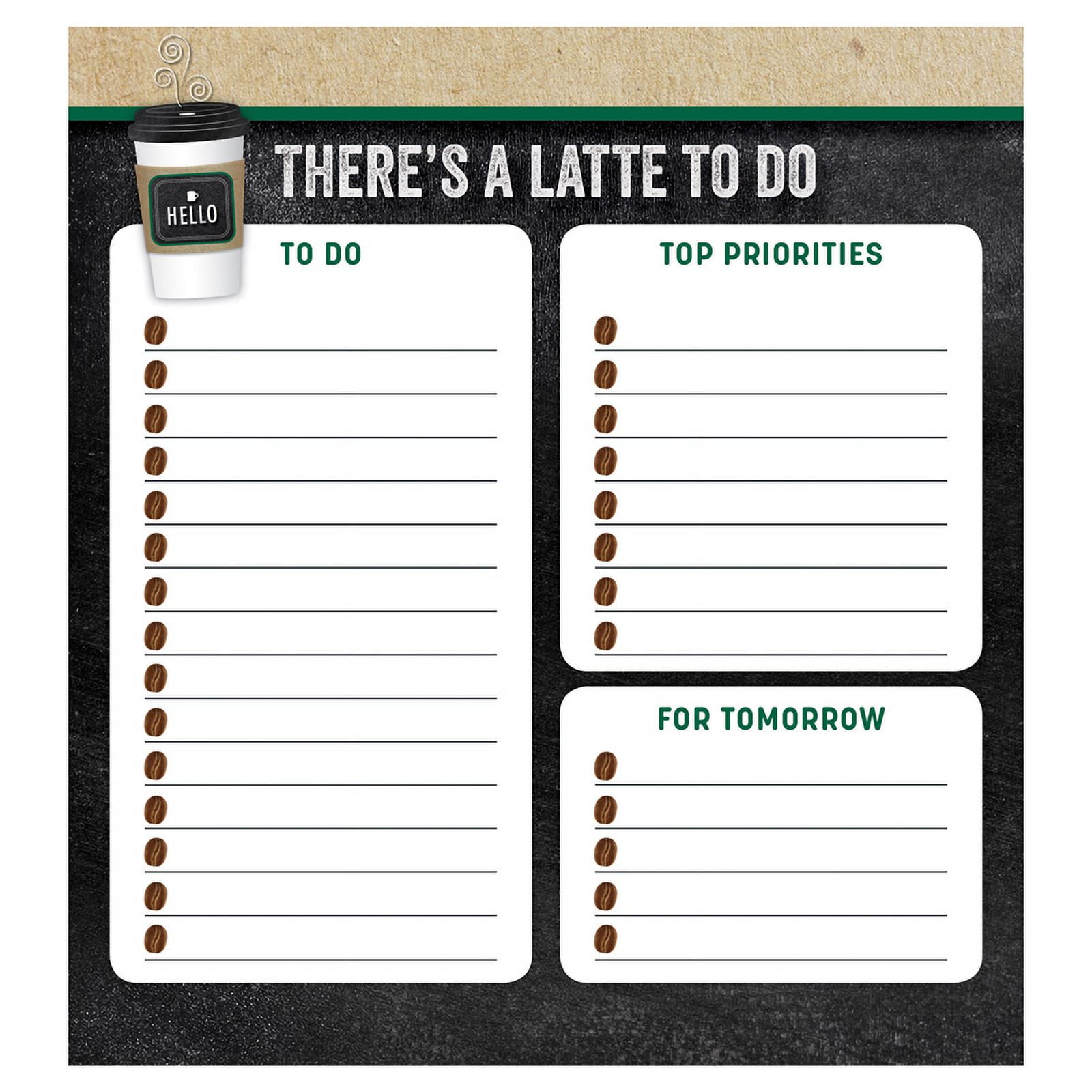 MELANIE RALBUSKY Schoolgirl Style - Industrial Caf | There's a Latte to Do Notepad, 50 Sheets, Classroom Dcor, Desk Accessories