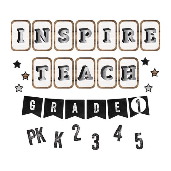 Bulletin Board Set-Industrial Chic-Inspirational Sayings-Mini Bulletin Board (35 Pieces) [CD110400]