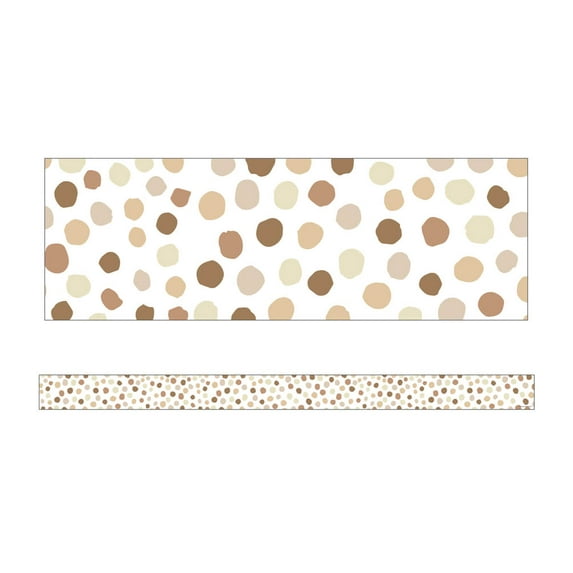 Schoolgirl Style Simply Stylish Natural Polka Dots Straight Bulletin Board Borders (12)
