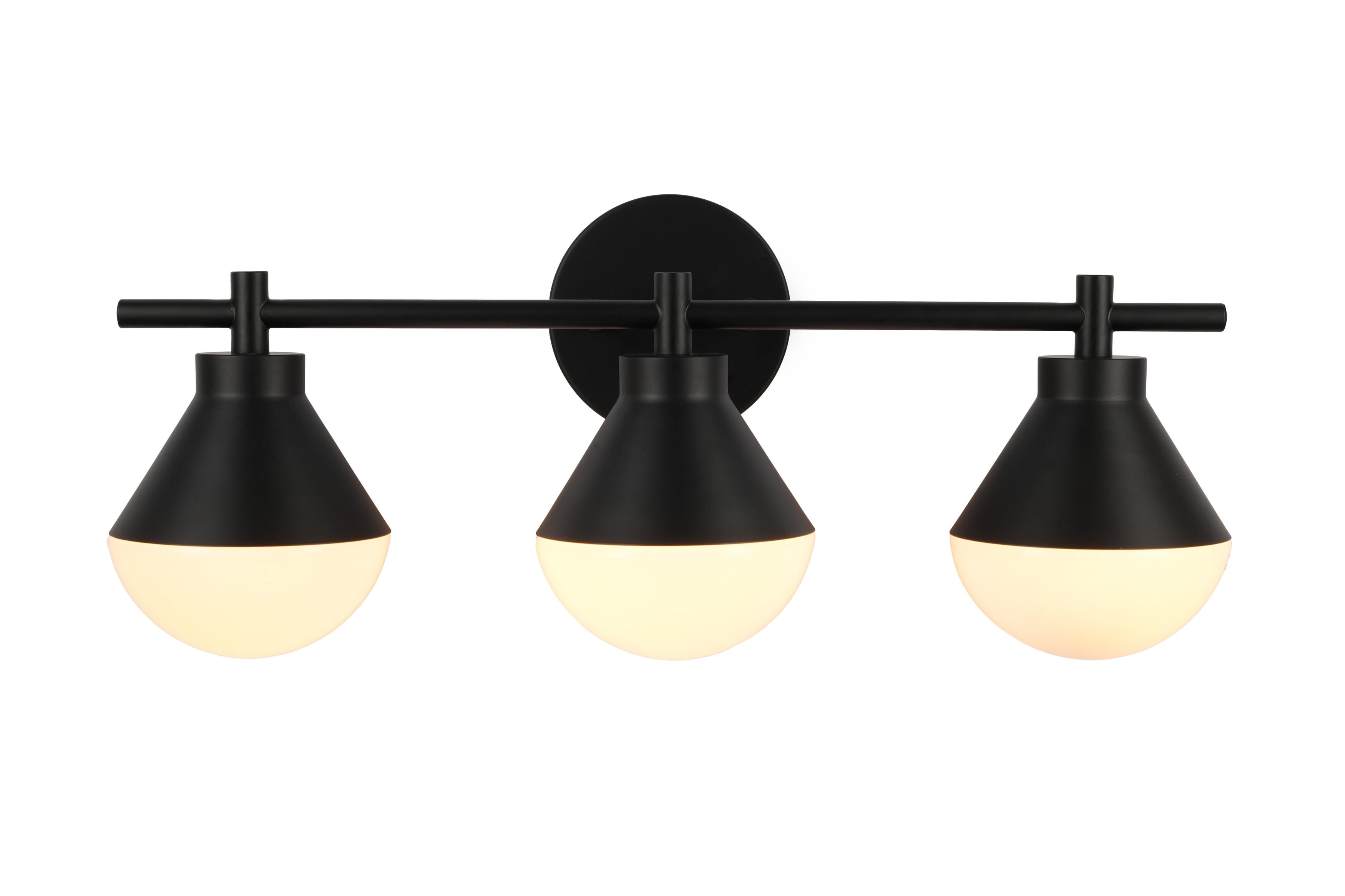 Kenroy Home Schoolhouse 23'' Vanity Light 3-Light Wall Light Fixture Transitional Table Light Fixture for Bathroom, Hallway, or Office, Black