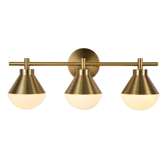 Kenroy Home Schoolhouse 23'' Vanity Light 3-Light Wall Light Fixture Transitional Table Light Fixture for Bathroom, Hallway, or Office, Brushed Gold