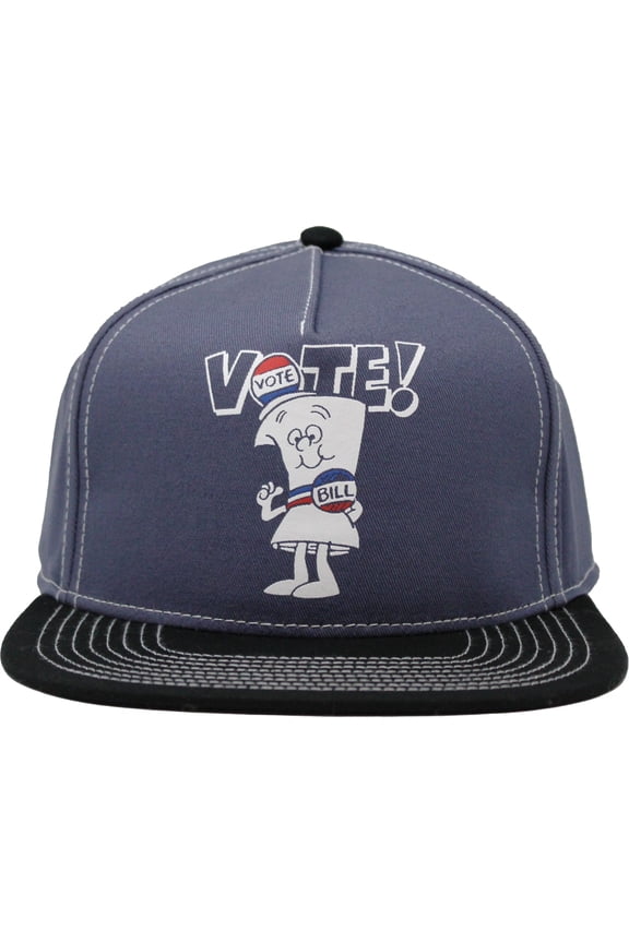 Schoolhouse Rock Adult Flat Bill Hat Vote with Bill Blue Structured Adjustable Snapback Officially Licensed One Size