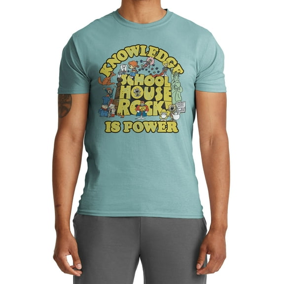 Schoolhouse Rock Men's Short Sleeve T-Shirt Knowledge is Power Retro Vintage Nostalgia Officially Licensed Sizes S-3XL