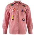 thumbnail image 1 of Schoolhouse Teachers Patch ABC 123 Button Up Long Sleeve Red Shirt - Medium, 1 of 2