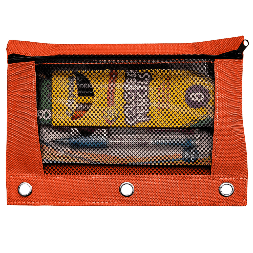 Schoolio Pencil Case for Kids with Zipper, Orange