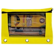 Schoolio Yellow Pencil Case for Kids Zipper Pencil Pouch for 3 Ring Binder