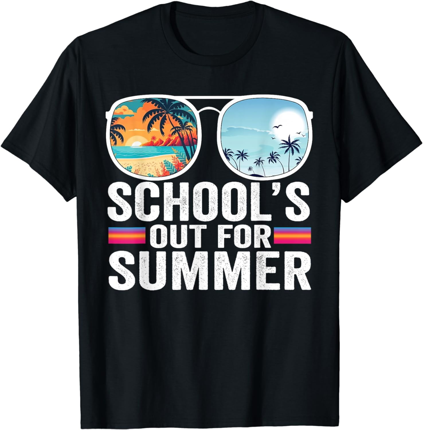 Schools Out For Summer Glasses Last Day Of School Teacher T-Shirt ...