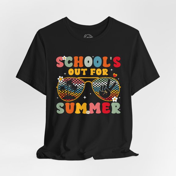 Schools Out for Summer Tee | Retro Black Shirt | Fun Graphic | Vacation Top
