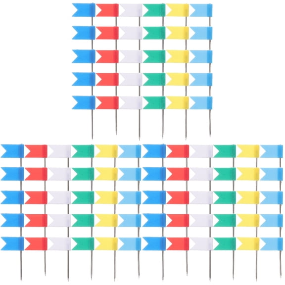 FENGGUIQU Flag Tacks Assorted Color Pushpins for Home Cork Boards and Maps 300Pcs