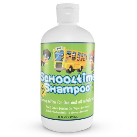 Schooltime Lice and Nit Shampoo for Kids - Elimination & Maintenance of Super Lice and Eggs -Highly Effective After One 15 Minute Application