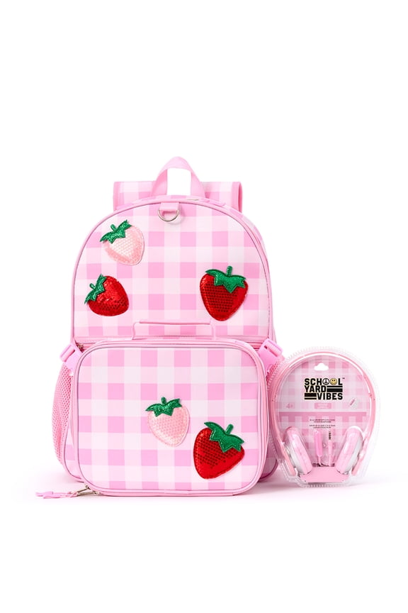17" 3 Piece Backpack Set with Headphones and Kids Lunch Box