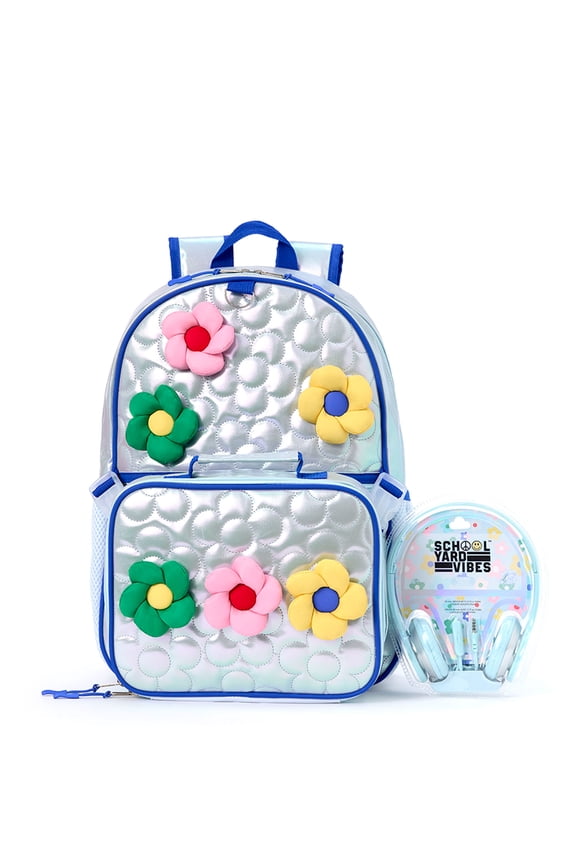 17" 3 Piece Backpack Set with Headphones and Kids Lunch Box