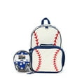 thumbnail interactive-video image 1 of Schoolyard Vibes 17" Boys' 3-Piece Baseball Backpack Set with Headphones & Lunch Box, White, 1 of 14