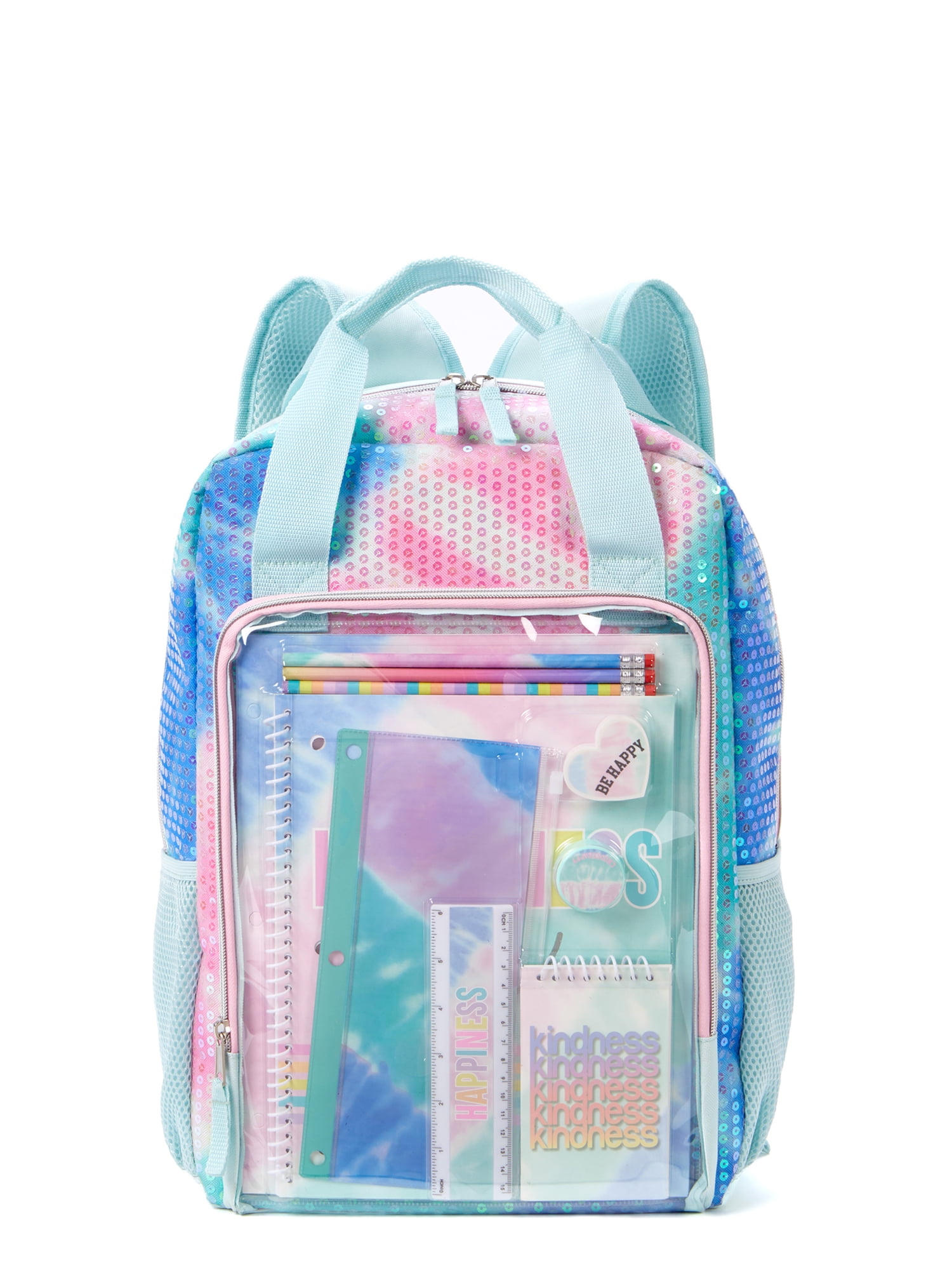 Schoolyard Vibes Girls Children Backpack with Stationary Set, Multi