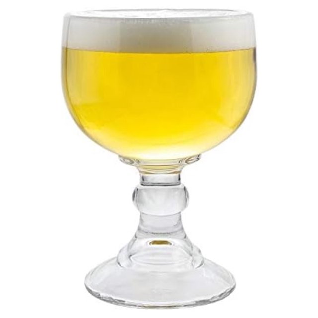 Schooner Beer Glass - 21 Oz Extra Large Goblet Crystal ZERO LEAD Shrimp ...