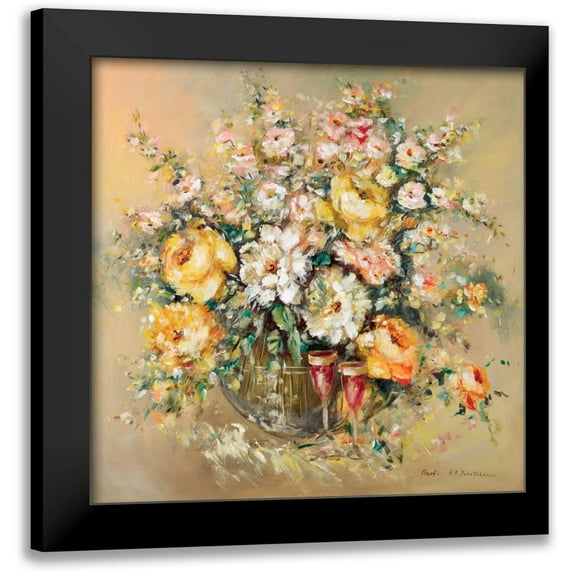 Schottler, Katharina 12x12 Black Modern Framed Museum Art Print Titled - Bouqette classico I