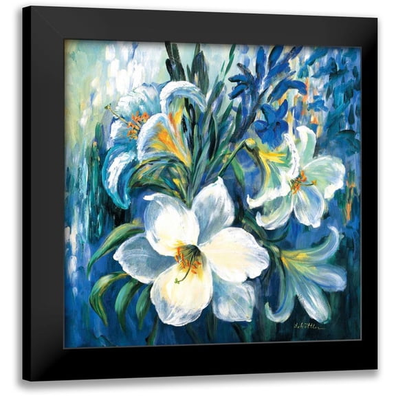 Schottler, Katharina 12x12 Black Modern Framed Museum Art Print Titled - White lilies in Spring