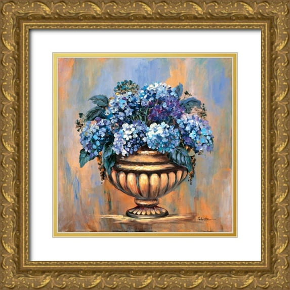 Schottler, Katharina 12x12 Gold Ornate Wood Framed with Double Matting Museum Art Print Titled - Blue hydrangea delight