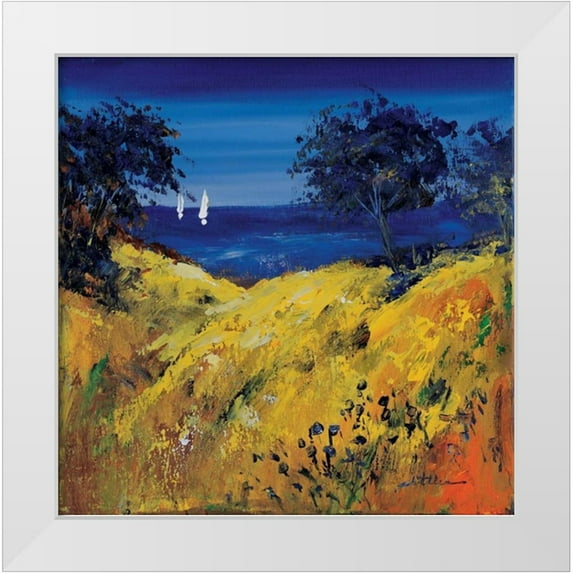Schottler, Katharina 12x12 White Modern Wood Framed Museum Art Print Titled - The sea and boats