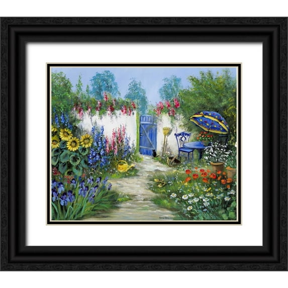 Schottler, Katharina 17x15 Black Ornate Wood Framed with Double Matting Museum Art Print Titled - Sparkling backyard