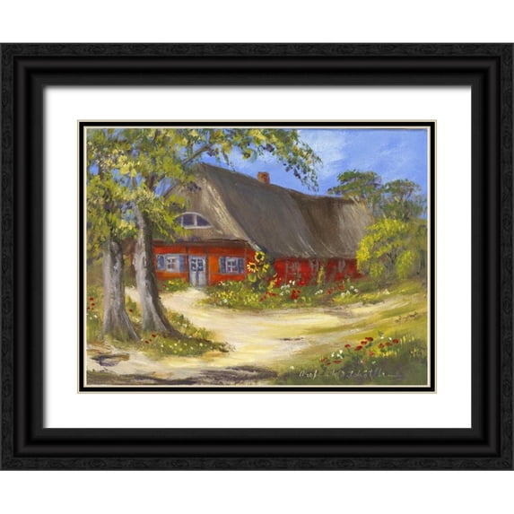 Schottler, Katharina 18x15 Black Ornate Wood Framed with Double Matting Museum Art Print Titled - Red House