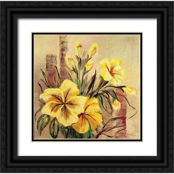 Schottler, Katharina 26x26 Black Ornate Wood Framed with Double Matting Museum Art Print Titled - Yellow creation II