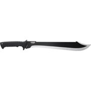 Schrade Decimate Sawback Fixed Knife, 3CR Steel, Rubberized Handle