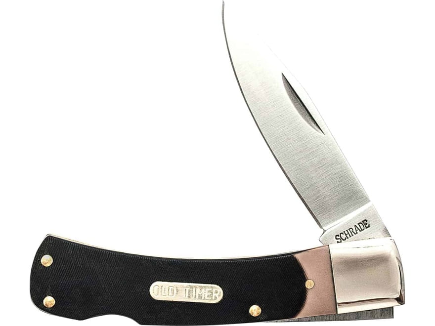 Old Timer Bruin Pocket Knife 2.8" Drop Point 7Cr17MoV Satin Blade Delrin Handle Brown