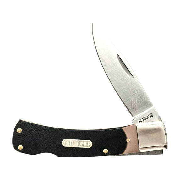 Old Timer Bruin Pocket Knife 2.8" Drop Point 7Cr17MoV Satin Blade Delrin Handle Brown