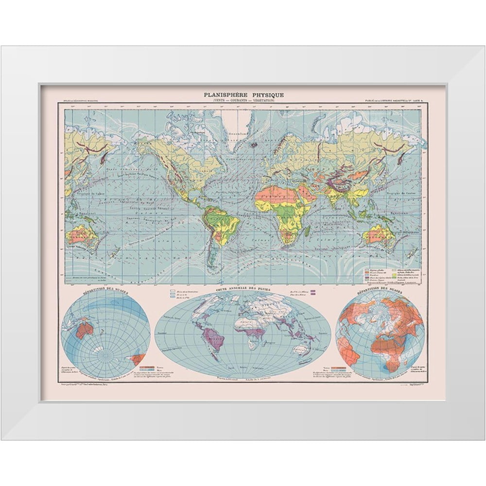 Planisphere Print Schrader 14x12 White Modern Wood Framed Museum Art Print Titled ...
