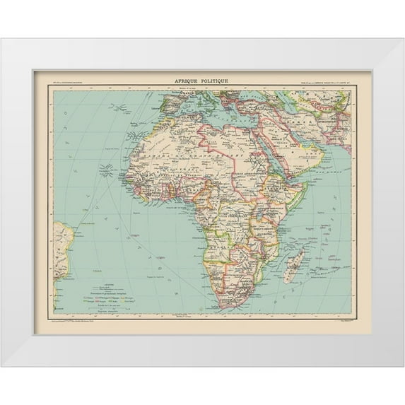 Schrader 14x12 White Modern Wood Framed Museum Art Print Titled - Political Africa - Schrader 1908
