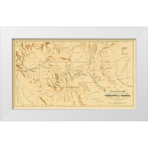 Schrader 24x15 White Modern Wood Framed Museum Art Print Titled - Arizona Territory from R.P. Kelley - Schrader 1860