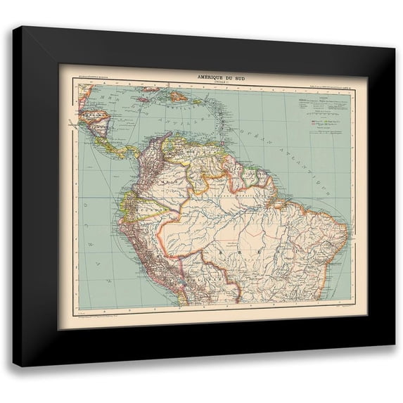 Schrader 24x20 Black Modern Framed Museum Art Print Titled - North South America - Schrader 1908
