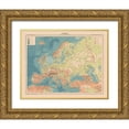 thumbnail image 1 of Schrader 24x20 Gold Ornate Wood Framed with Double Matting Museum Art Print Titled - Hypsometric Europe - Schrader 1908, 1 of 4